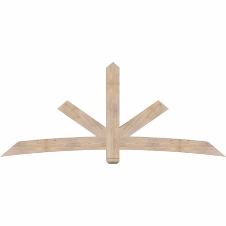 Ekena Millwork Alberta Smooth Timber Gable Bracket, Douglas Fir, 96"W x 40"H x 5 1/2"D x 5 1/2"F, 10/12 Pitch GBW096X40X0606ALB00SDF